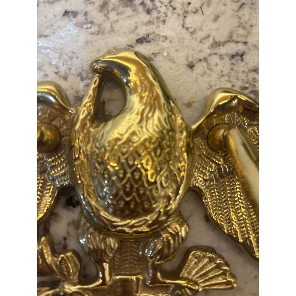 Vintage Solid Brass Eagle Pen Holder Desk‎  American Patriotic Spread Wing